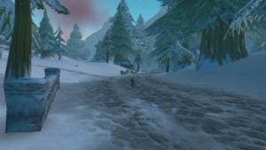 alt="world of warcraft classic first week - snowfall in dun morogh while questing"/>