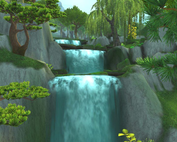 alt="waterfall jade forest new character models wow"/>