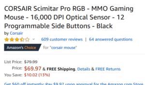 alt="corsair scimitar pro rgb amazon page"/>